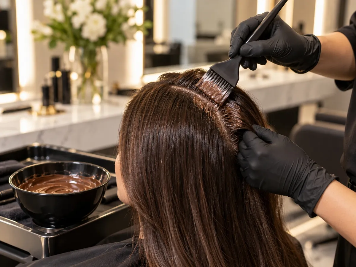 Colore capelli luminoso realizzato da Adeline Coiffeur Balduina