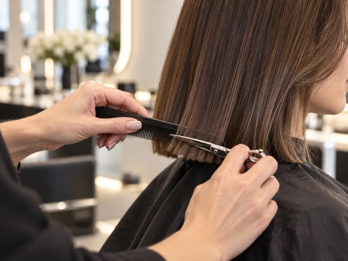 Taglio donna e finish realizzati da Adeline Coiffeur Roma Balduina
